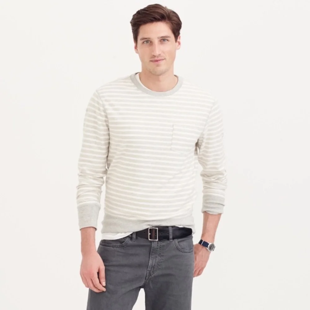J.Crew Reverse Terry Sweatshirt in Stripe